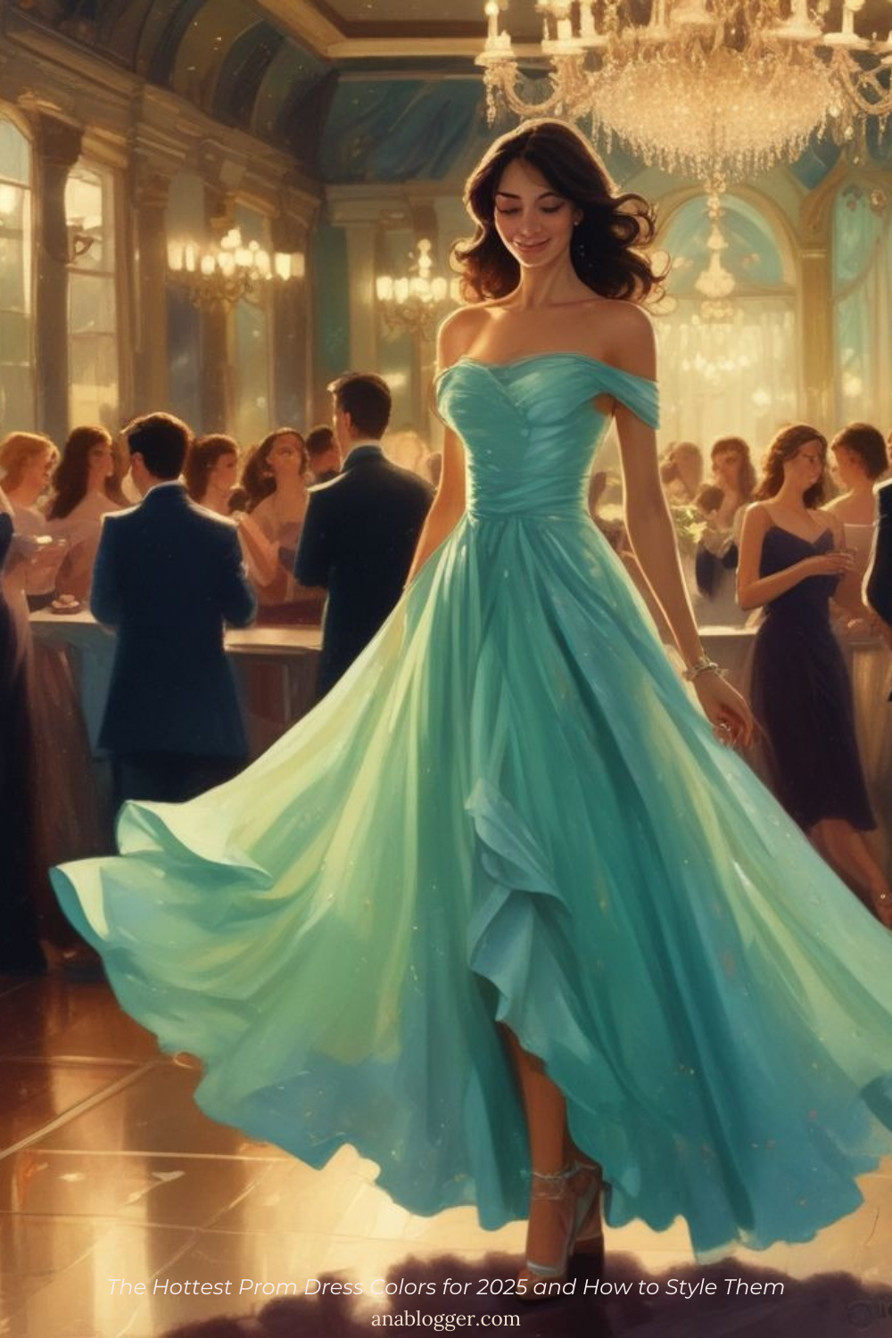 You stroll into prom in a breezy mint green dress, looking effortlessly elegant and fresh.