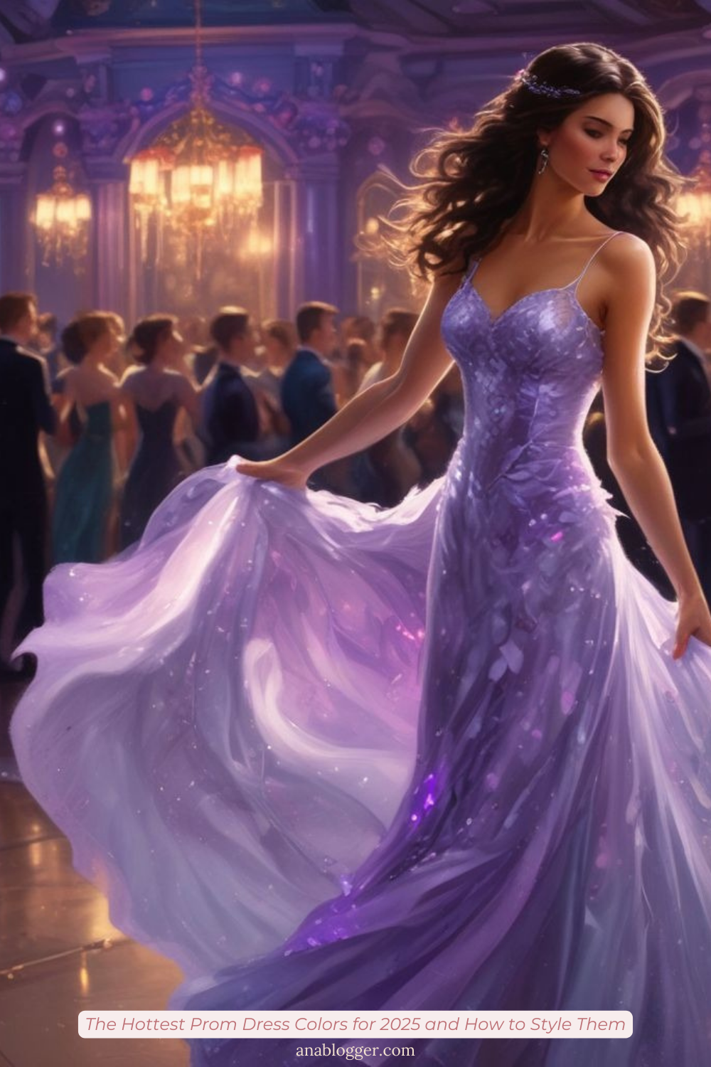 Imagine walking into your prom venue in a flowing lavender gown, shimmering under the lights with silver jewelry, looking like an absolute vision.