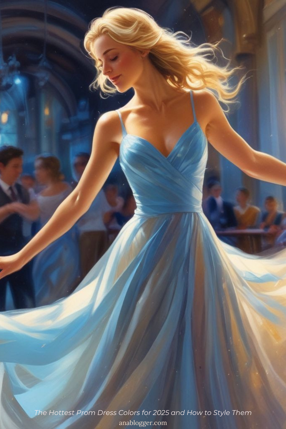 Have an icy blue gown draping effortlessly, making you look like you've stepped straight out of a fairytale.