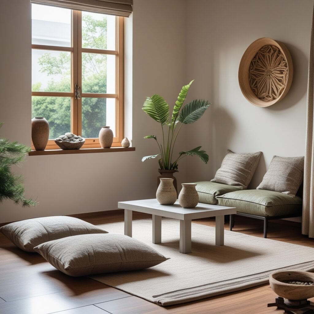 A space where each element has its place, from the perfectly arranged furniture to the harmonious blend of textures and colors.