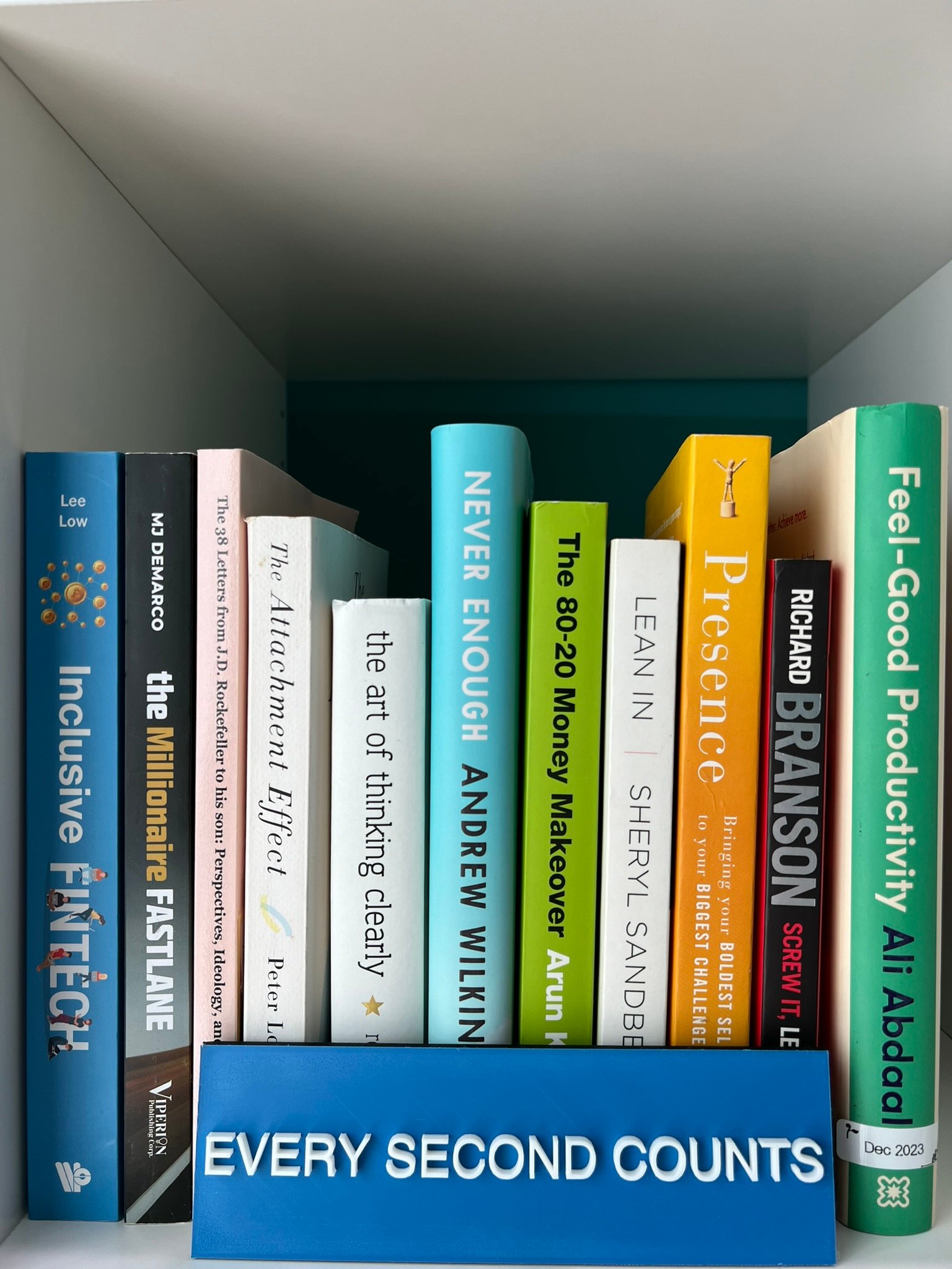bookshelf filled with self-help books