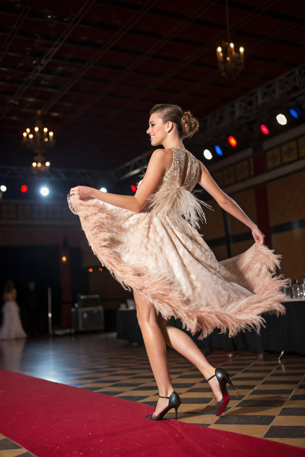 You step onto the dance floor, and your feathers move with every beat of the music—flirty, fun, and totally unforgettable.