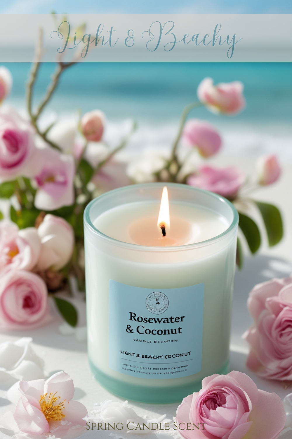 A delicate mix of rosy floral notes and creamy coconut gives your home a fresh yet slightly tropical scent. It’s like springtime on the coast.
