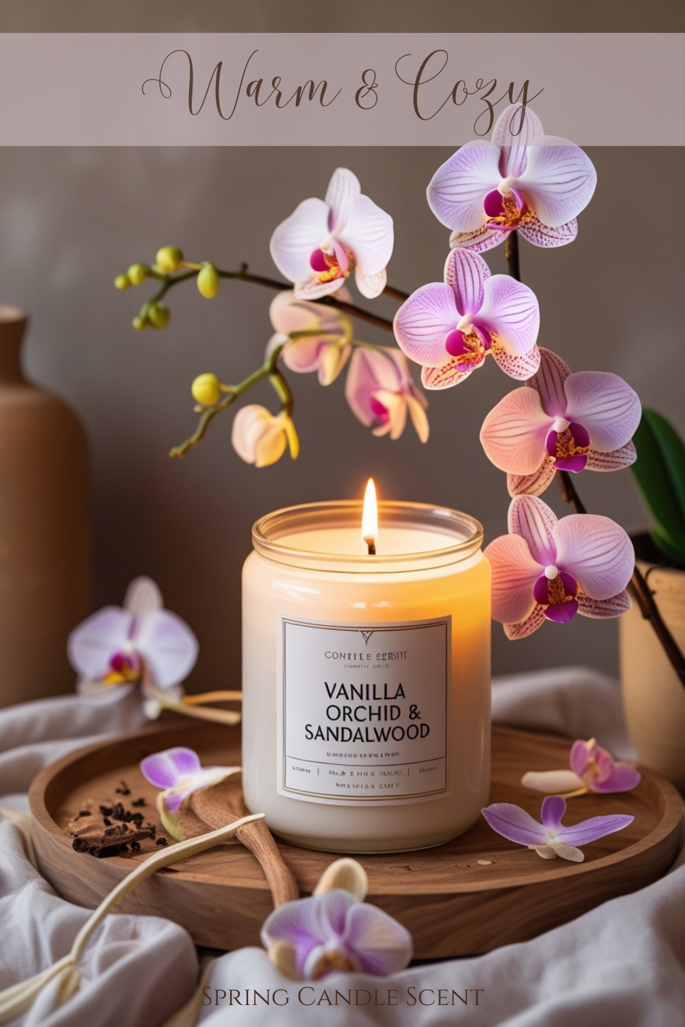 As the sun sets, your home is wrapped in a soft, warm scent of creamy vanilla, orchid petals, and smooth sandalwood—the perfect spring-to-summer transition.