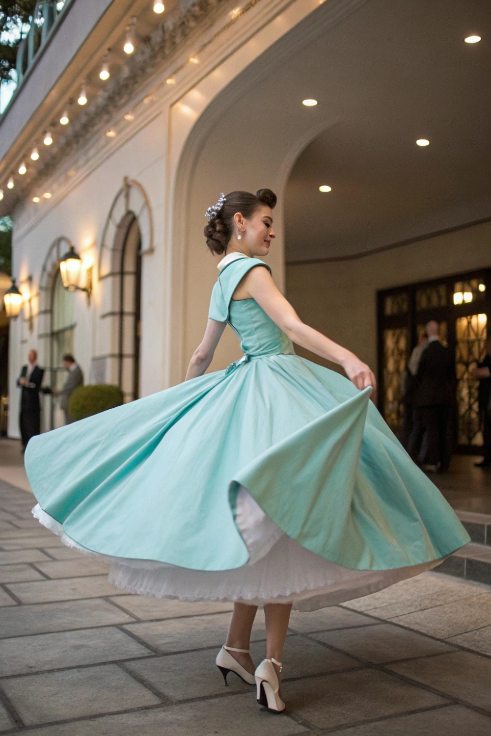 You arrive at prom looking like a 1950s movie star, twirling in your full, voluminous skirt. Everyone is obsessed with your elegant and unique look!