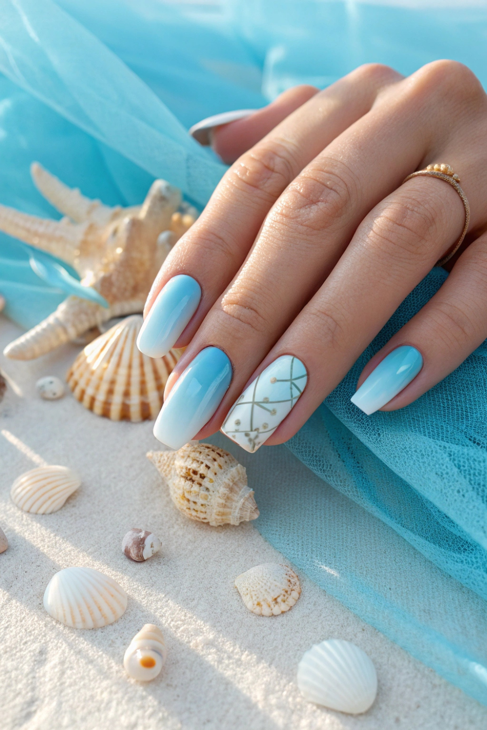 A light blue shade that mimics clear summer skies and ocean waves.