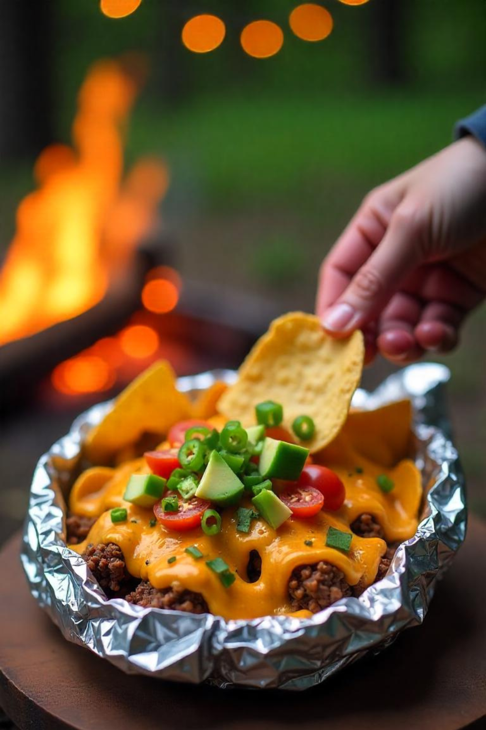 loaded campfire nachos