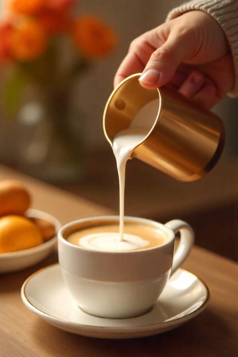 You pour warm milk into a sleek gold milk frother, and within seconds, it transforms into silky, foamy perfection. You drizzle it into your espresso, creating a barista-style latte from the comfort of your own home.