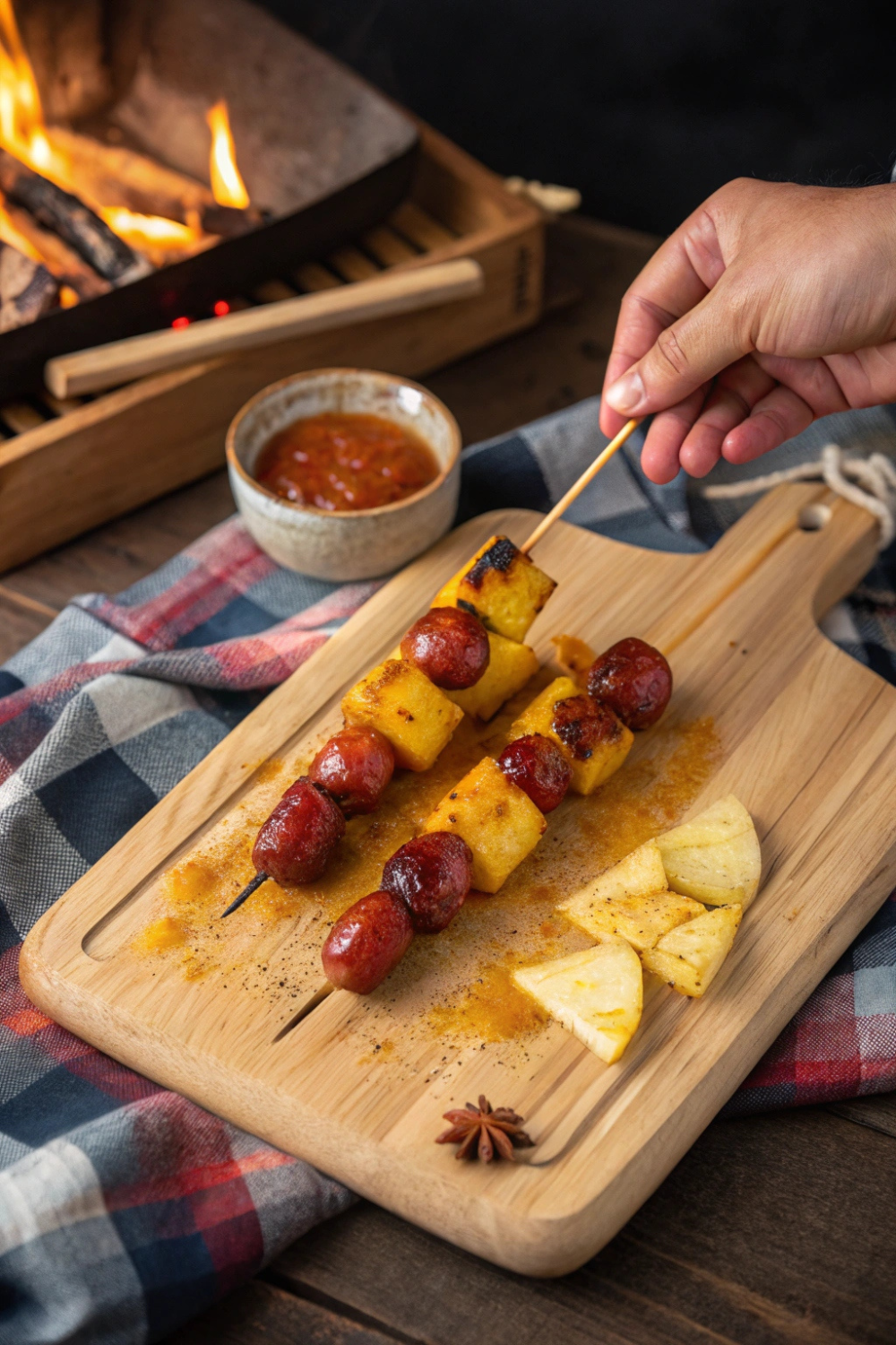 Hot Dog & Pineapple Skewers