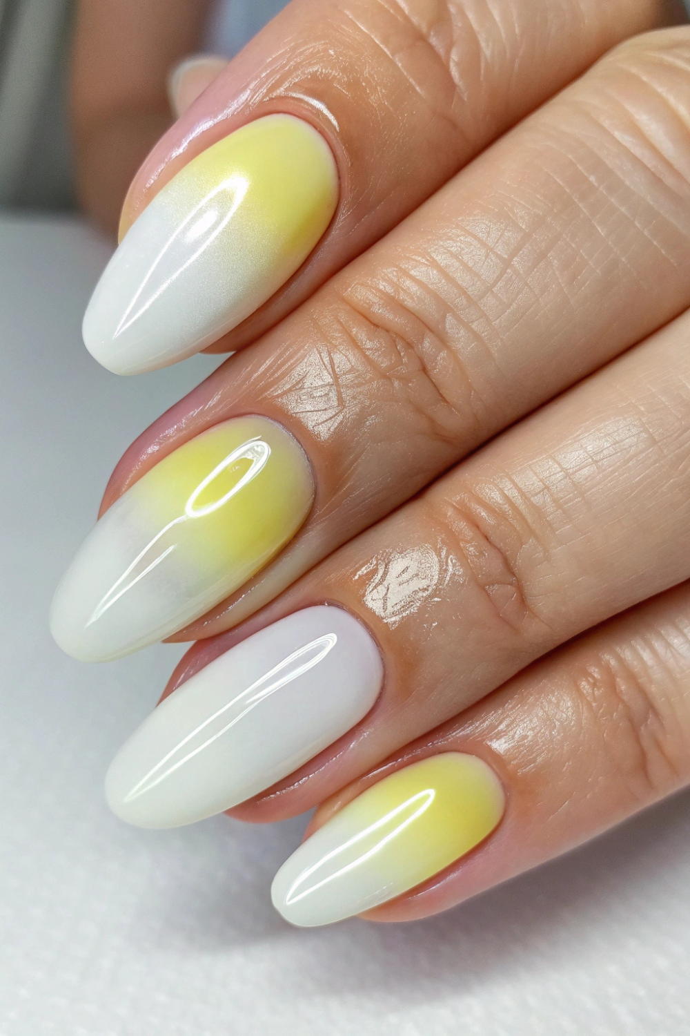 A zesty, refreshing take on ombre nails—perfect for spring brunches!