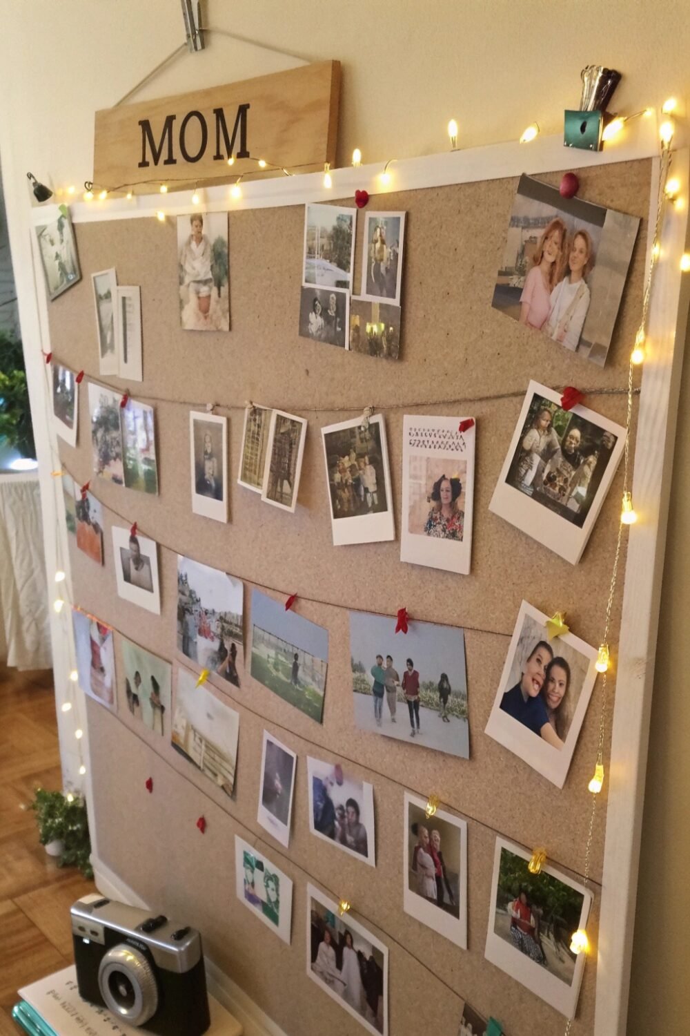 This is one of my favorites - easy yet very memorable. Have a wall filled with cherished family photos, handwritten notes, and fun memories celebrating Mom’s love and legacy. Everyone in the family can add their favorite pictures and messages, making it a heartfelt keepsake.