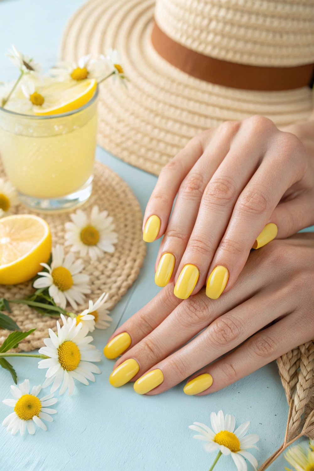 A cheerful, buttery yellow, radiating sunshine and happiness.