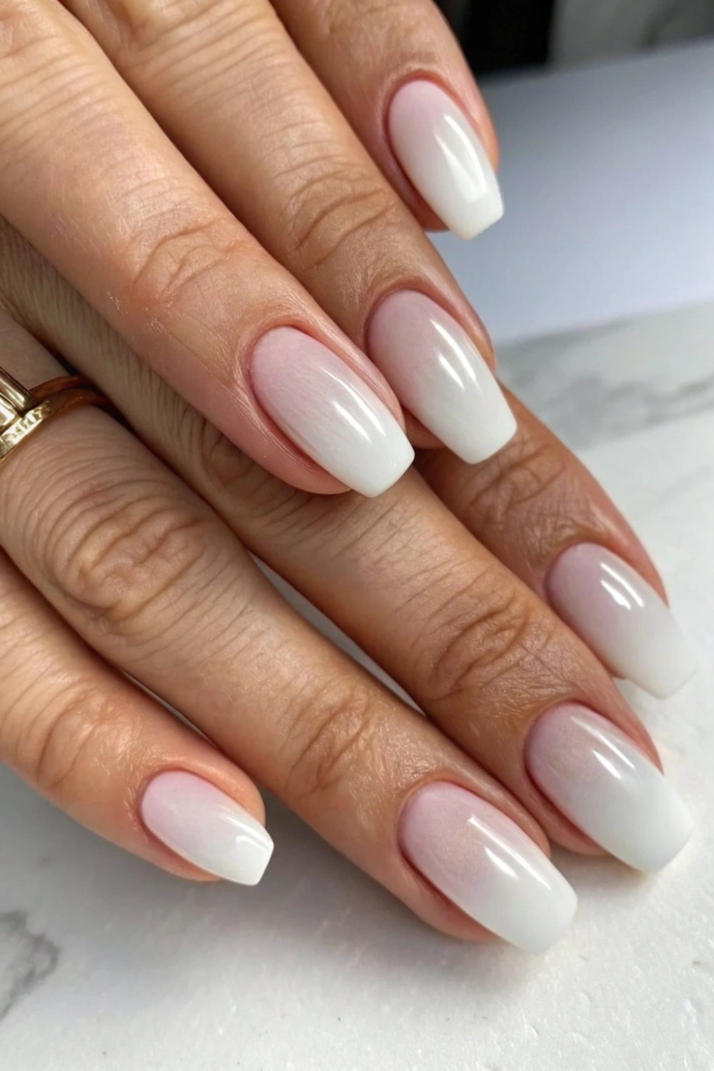 White to Clear Fade for a Minimalist Look spring nails